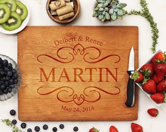 Personalized Cutting board, Custom cutting board,  Custom Engraved cutting board, Cherry - 11 x 14 --6517