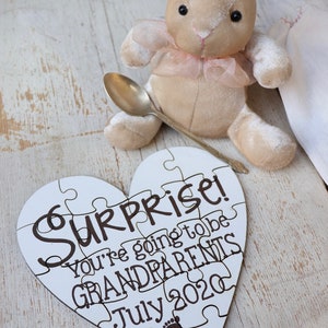 Baby Reveal Puzzle, Grandparent Reveal Puzzle, Pregnancy Reveal Puzzle, Personalized Puzzle, Baby pregnancy Announcement 40024-PZL6-013 image 3