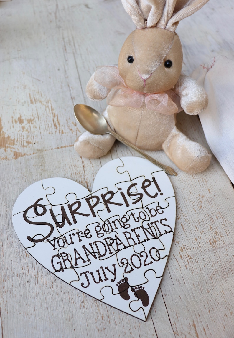 Baby Reveal Puzzle, Grandparent Reveal Puzzle, Pregnancy Reveal Puzzle, Personalized Puzzle, Baby pregnancy Announcement 40024-PZL6-013 image 3