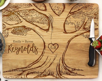 Cutting Board, Personalized Engagement Cutting Board, Engraved Cutting Board, Custom Wedding Gift, Wedding shower gift--21256-CUTB-004