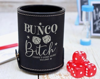 Dice Cup, Bunco Bitch Dice Cup, Engraved Dice Cup, Game Night Dice Cup, Hostess Gift, Stocking Stuffer, Bunco Club, --27297-GAM6-035