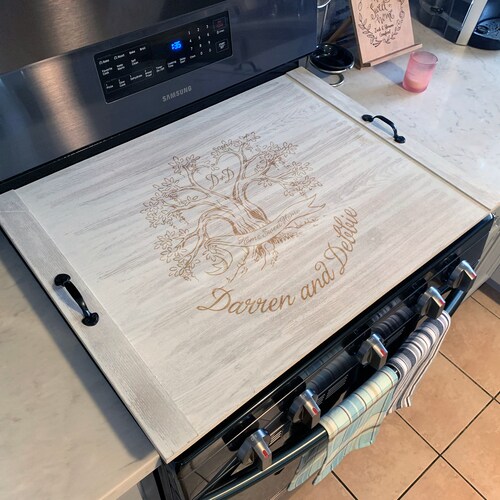 Stove Top Cover, Rustic Tray, Ottoman shops Tray, Noodle board, Breakfast Tray, Kitchen Decor, House warming gift, Hostess Gift --21049-TRAY-052
