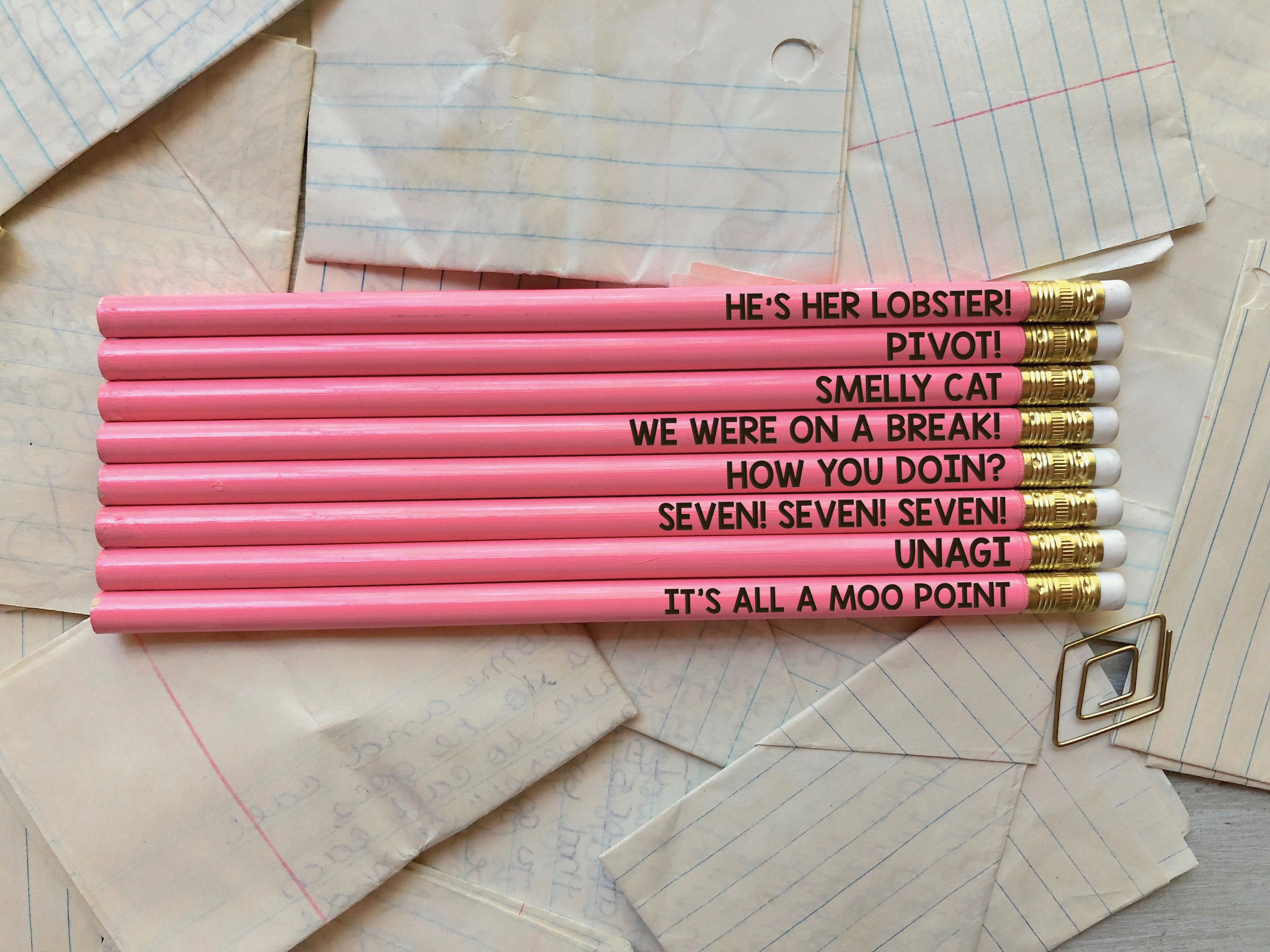 Friends Quote Pencils, Engraved Pencils, Funny Pencils, School Supplies,  Office Accessories, TV Show Friends Quotes, Pencils24042-pn08-106 