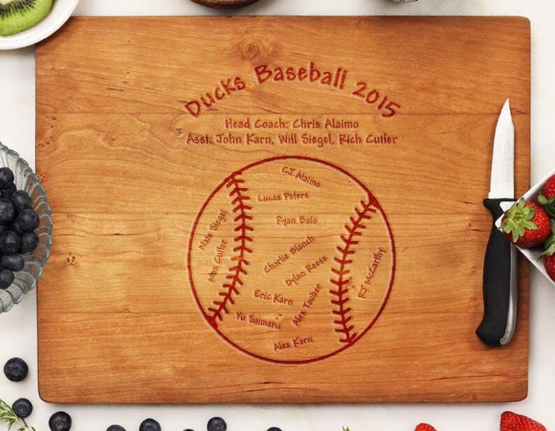 Personalized Cutting Board, Custom Cutting Board, Engraved Cutting Board, Baseball Coach gift, Cutting Board, Engraved board21048-CUTB-003 image 1