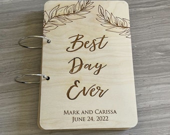 Custom Personalized Card Keeper, Best Day Ever Engraved Wedding Card Keeper, Birch Wood, Card Holder, Bridal Shower Gift --31535-CARD-008