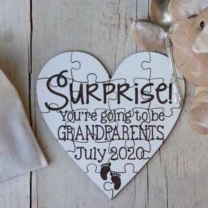 Baby Reveal Puzzle, Grandparent Reveal Puzzle, Pregnancy Reveal Puzzle, Personalized Puzzle, Baby pregnancy Announcement 40024-PZL6-013 image 2