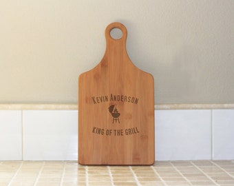 Personalized Paddle Board, Custom Paddle Board, BBQ, King of the Grill, Kitchen Decor, Custom Engraved Bamboo wood --21084-PADB-001