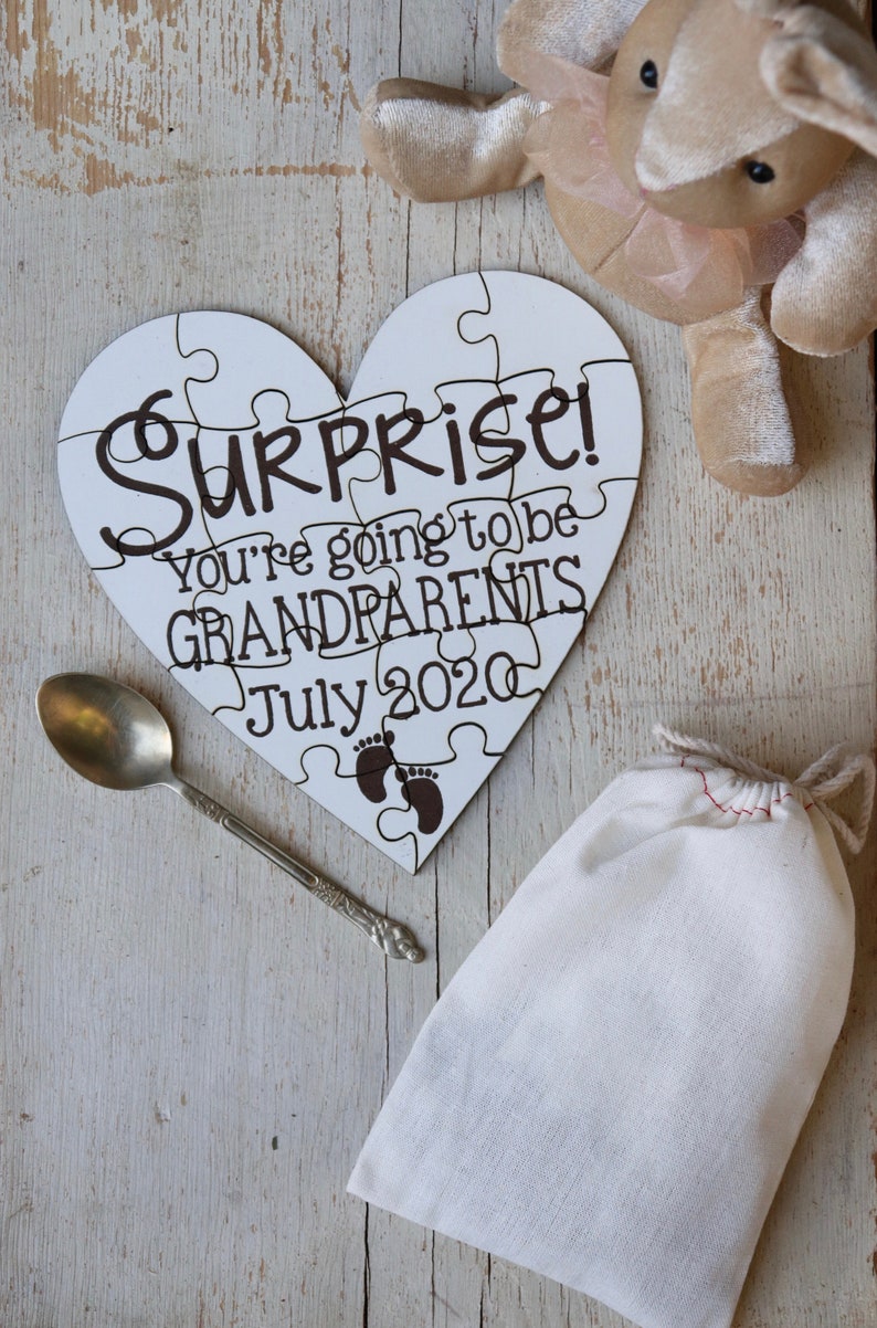 Baby Reveal Puzzle, Grandparent Reveal Puzzle, Pregnancy Reveal Puzzle, Personalized Puzzle, Baby pregnancy Announcement 40024-PZL6-013 image 1