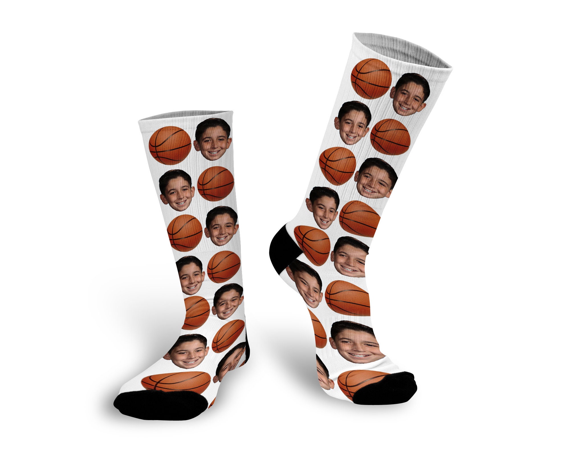 Custom Basketball Photo Socks Basketball Personalized Socks Etsy