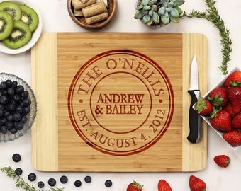 Cutting Board, Personalized Cutting board, Monogrammed Custom Engraved - 11 x 14 Bamboo wood --21071-CUTB-001