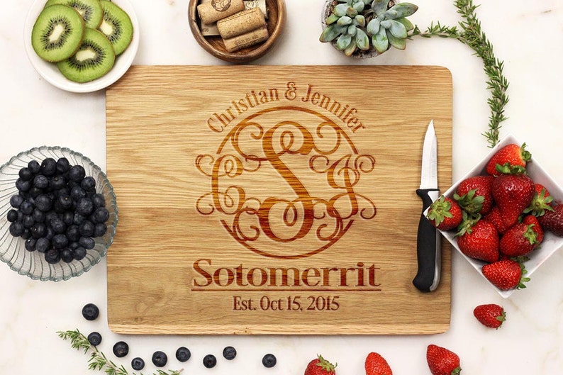 Cutting Board Walnut Wood 11 x 14 --22036-CUTB-002 Personalized Monogram Cutting Board Cute Monogram Custom Engraved Cutting Board