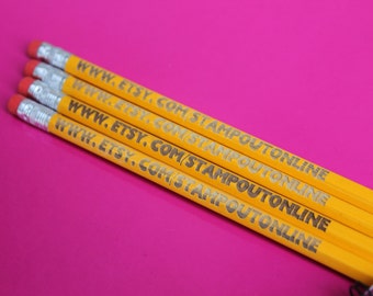 Set of 12 Website Pencils - Personalized Pencils, Custom Pencils, Engraved Pencils, Personalized Pencils for Kids, Cute girly pencils