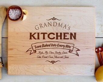 Cutting Board, Custom Cutting Board, Grandma's Birthday gift, Mother's Day gift, Maple Wood Cutting Board, Farmhouse Kitchen--21031-CUTB-021