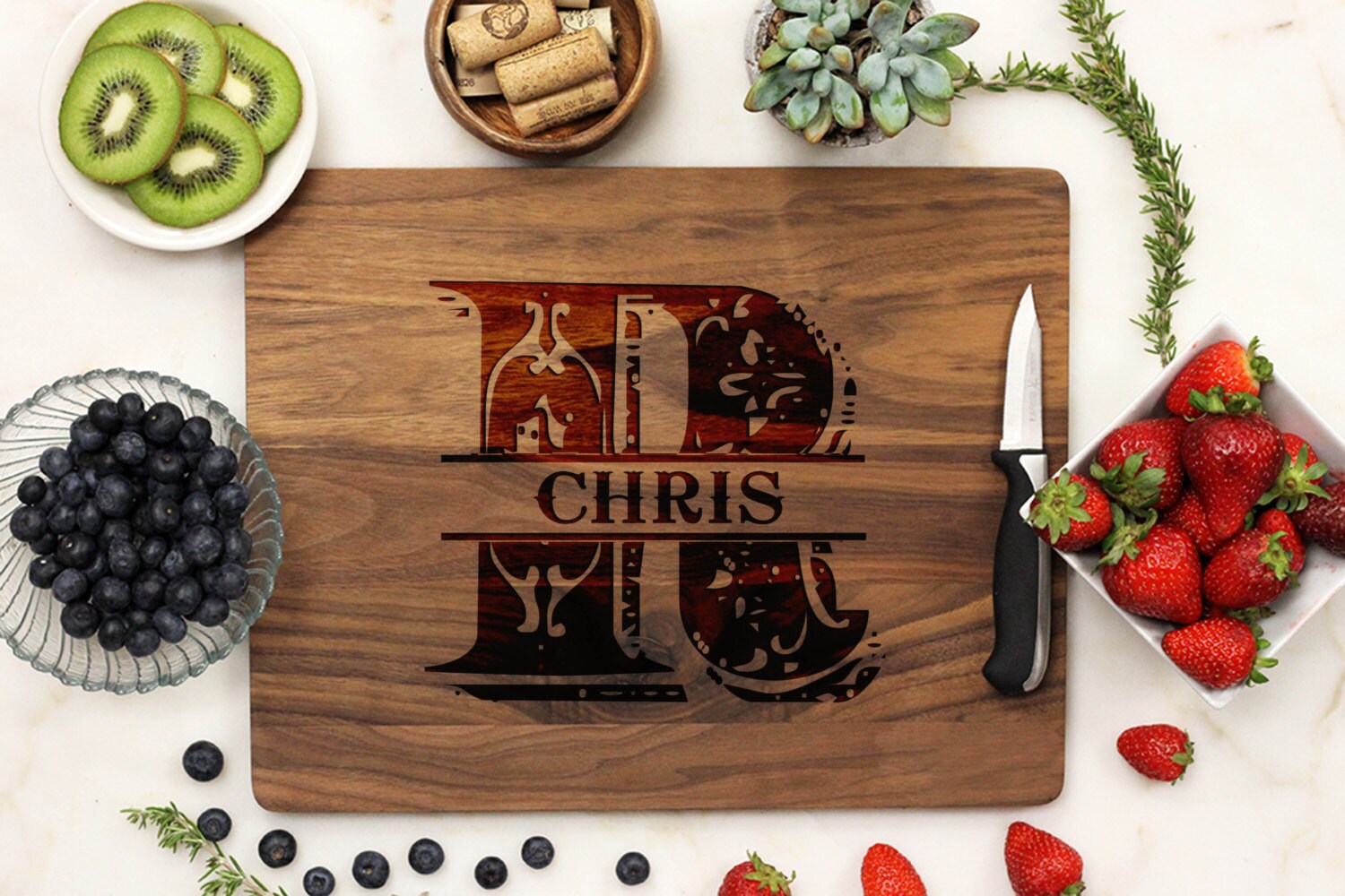 Personalized Cutting Board Rustic Monogrammed Cutting Board Etsy Hong