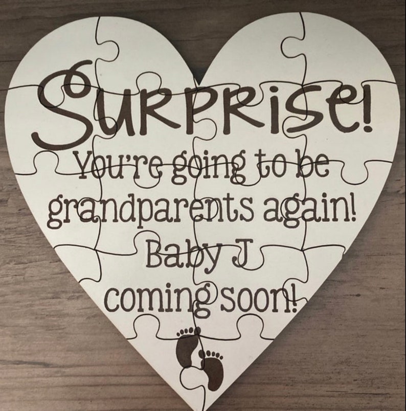 Baby Reveal Puzzle, Grandparent Reveal Puzzle, Pregnancy Reveal Puzzle, Personalized Puzzle, Baby pregnancy Announcement 40024-PZL6-013 image 8