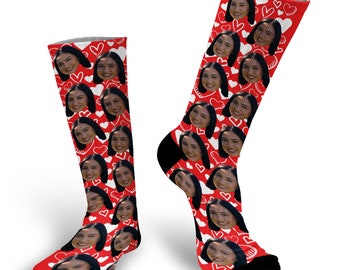 Custom Photo Socks, Personalized Valentines Socks, Personalized Socks, Custom Printed Socks, Picture Socks, Photo Gift,  --62311-LSX4-603