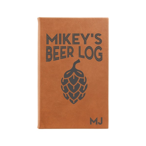 Personalized Beer Log, Custom Beer Journal, Leather Journal, Craft Beer, Home Brewers Log, Beer Log, Custom Beer Journal --28351-LJ05-039