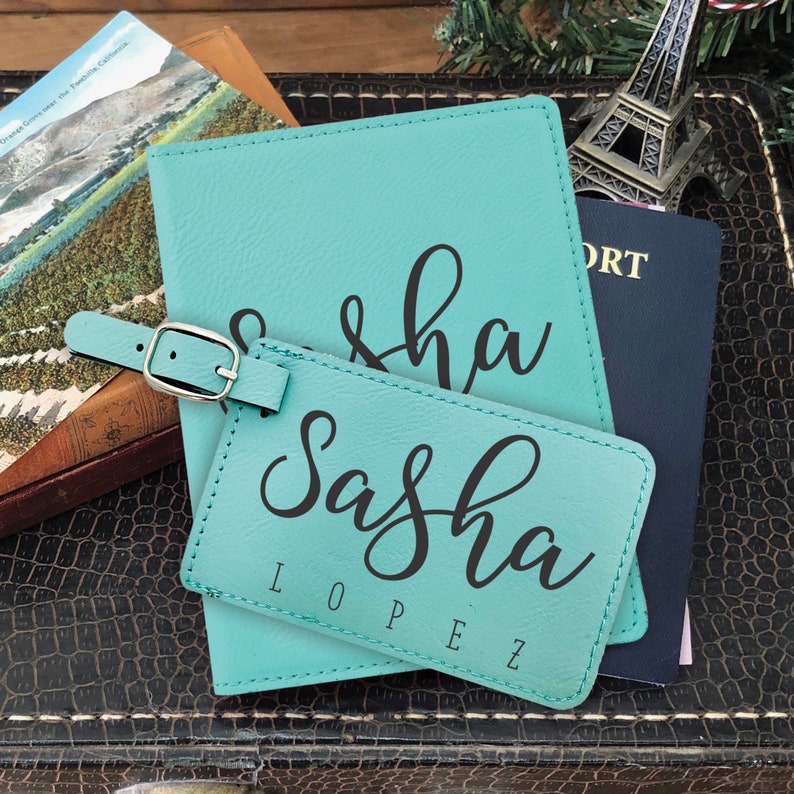 Luggage Tag Passport Cover Personalized Travel Accessories Etsy Australia