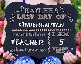 Last Day of School Sign,  Back to School Sign, Last Day of School Chalkboard, Back to School Chalkboard, Reusable Sign--27924-C001-000