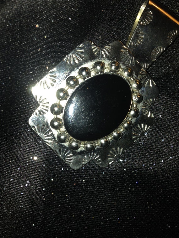 SALE Large Onyx and Silver Pendant *SALE*
