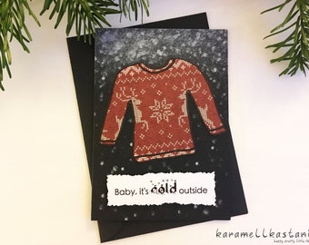 Christmas card "Sweater", black red