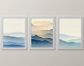 Set von 3 Mid Century Modern Landschaften