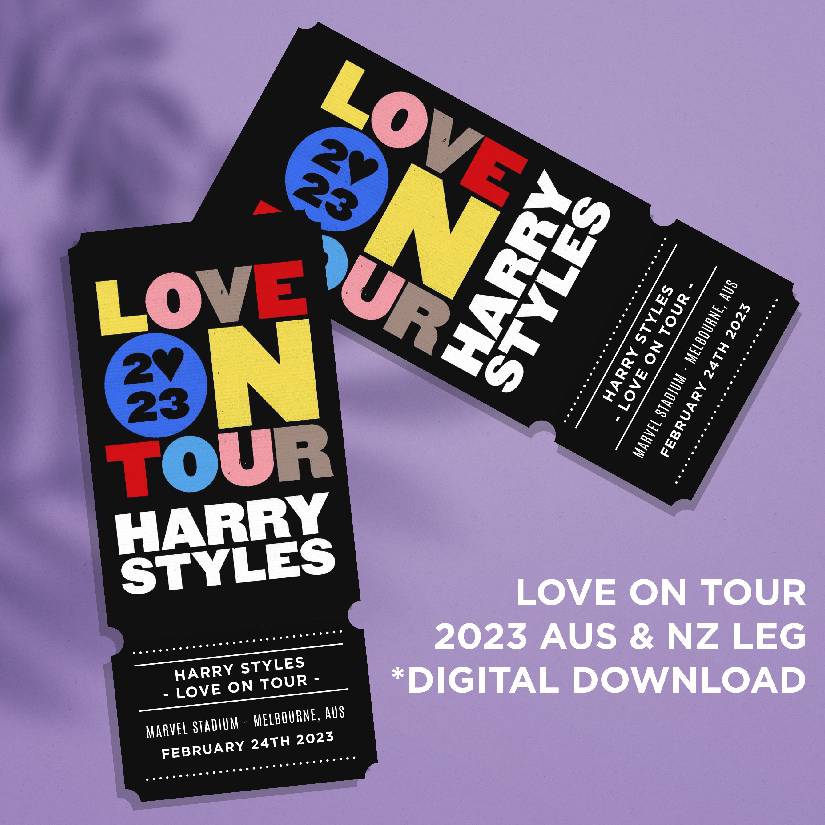 Harry Styles Printable Souvenir Ticket AUS & NZ 2023 Love on Etsy
