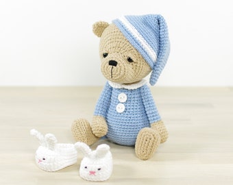Amigurumi Bear Crochet Pattern -  Teddy Bear in Pajamas - Amigurumi Teddy Bear Crochet Pattern with Photos