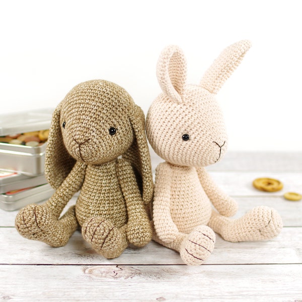 Crochet Bunny Pattern - Amigurumi Bunny Rabbit Crochet Pattern and Tutorial with Photos - Printable PDF in ENGLISH