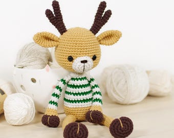 Deer Crochet Pattern - Beginner Friendly Amigurumi Pattern, DIY Stuffed Animal Plushie, Printable PDF