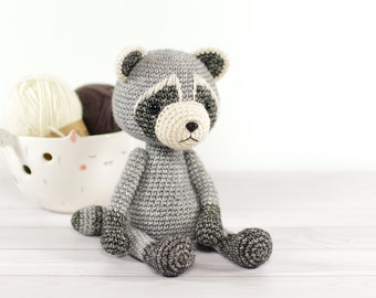 CROCHET PATTERN: Raccoon - Amigurumi Pattern with Step-by-Step Photos