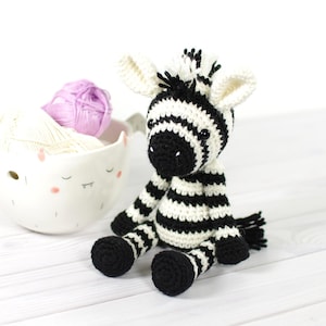 Zebra Crochet Pattern - Amigurumi Animal Tutorial with Step-by-Step Photos - DIY Crochet Gifts