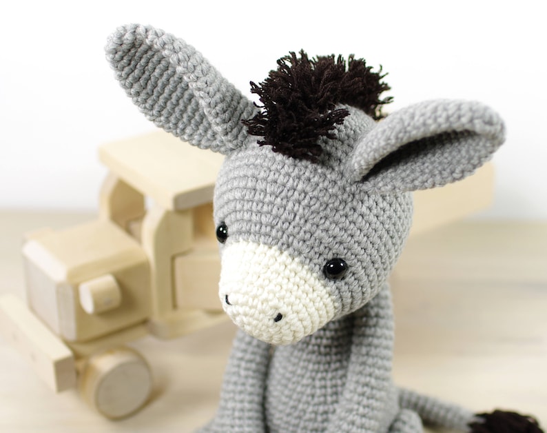 CROCHET PATTERN: Amigurumi Donkey with Moving Arms and Legs image 5