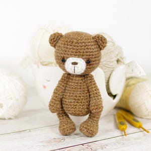 Teddy Bear Crochet Pattern - Small Amigurumi Bear Pattern with Step-by-Step Photos - PDF in English