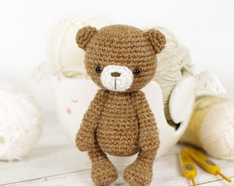 Teddy Bear Crochet Pattern - Small Amigurumi Bear Pattern with Step-by-Step Photos - PDF in English