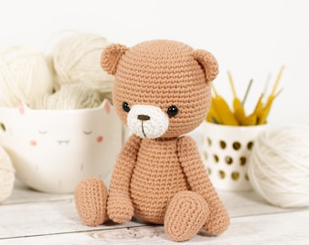 Teddy Bear Crochet Pattern - DIY Amigurumi Stuffed Animal Tutorial - Printable PDF in English