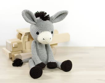 CROCHET PATTERN: Amigurumi Donkey with Moving Arms and Legs