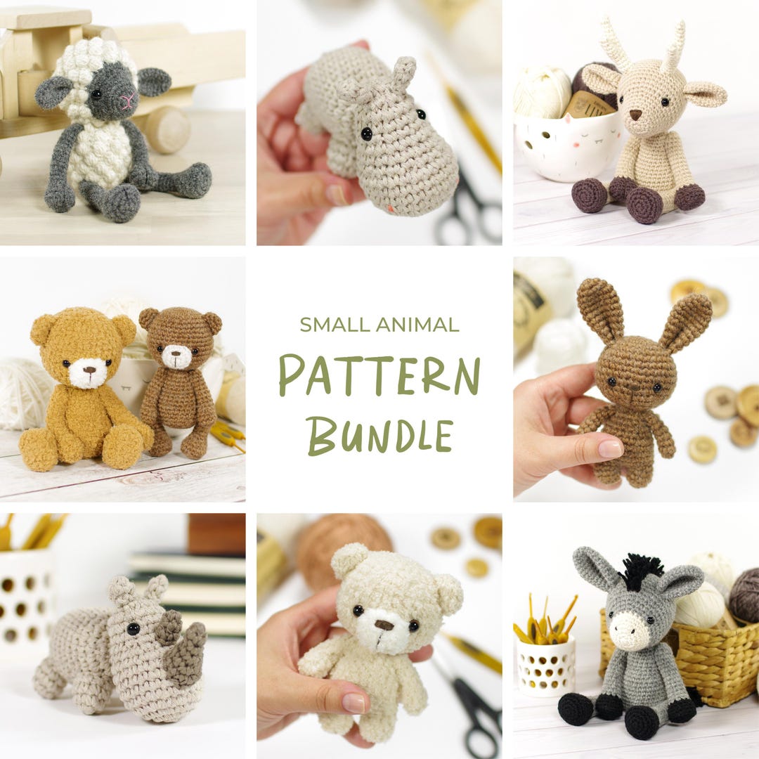 Amigurumi Pattern Bundle - 8 Small Stuffed Animal Crochet Patterns ...