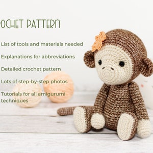 Amigurumi Monkey Crochet Pattern Cute Monkey Pattern and Tutorial with Photos image 8