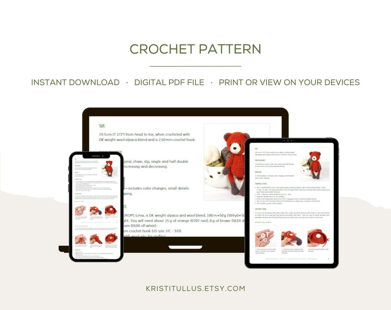 Crochet Fox Pattern Amigurumi Crochet Pattern with Step-by-Step Photos PDF in English image 10
