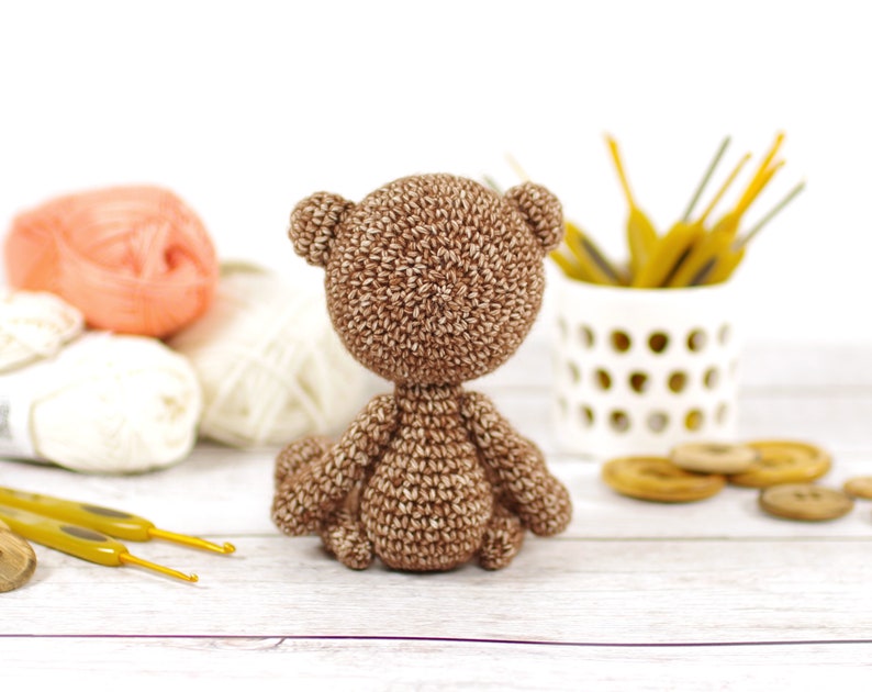 Crochet Pattern Small Teddy Bear With Moving Arms and Legs Etsy