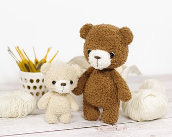 Crochet Teddy Bear Pattern - Amigurumi Teddy Bear Family Crochet Pattern Bundle - Printable PDF in English