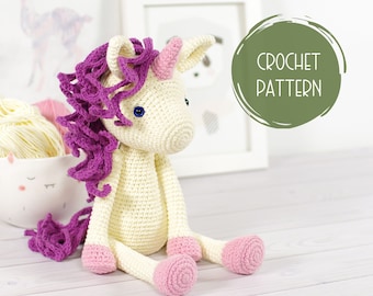 Unicorn Crochet Pattern - Amigurumi Unicorn Pattern and Tutorial with Step-by-Step Photos - Printable PDF in ENGLISH