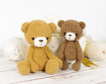 Small Teddy Bear Crochet Pattern - Amigurumi Pattern and Tutorial with Photos - Printable PDF in English