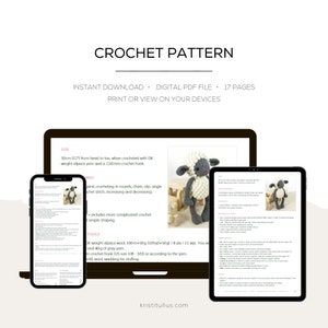 Sheep Crochet Pattern Amigurumi Lamb Crochet Pattern and Tutorial with Photos image 7