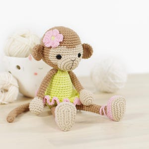 Ballerina Monkey Crochet Pattern - Amigurumi Stuffed Animal Tutorial (PDF in English)