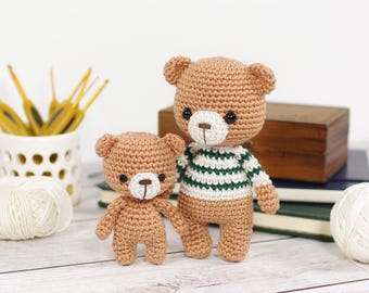 Teddy Bear Crochet Pattern Bundle - Cute Amigurumi Bear Family Pattern and Tutorial