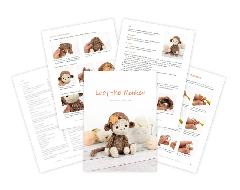 Amigurumi Monkey Crochet Pattern Cute Monkey Pattern and Tutorial with Photos image 9