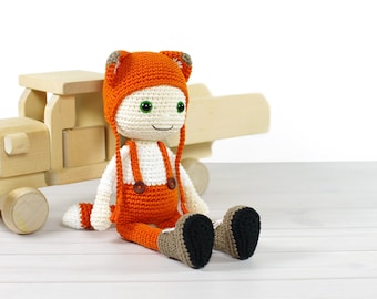 Crochet Doll Pattern Amigurumi - Amigurumi Doll in a Fox Costume