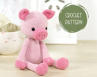 Crochet Pig Pattern - Amigurumi Piglet Crochet Pattern and Tutorial - Crochet Farm Animals - Printable PDF in English